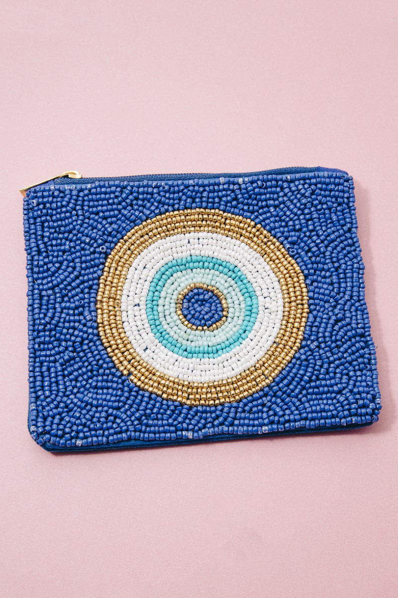 Vibrant Seed Beaded Circle Coin Purse