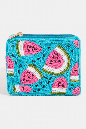 Watermelon Seed Beaded Coin Purse
