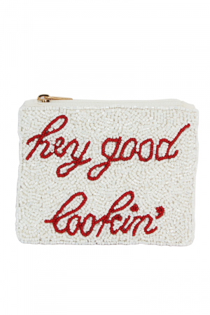 Hey Good Lookin Beaded Coin Purse