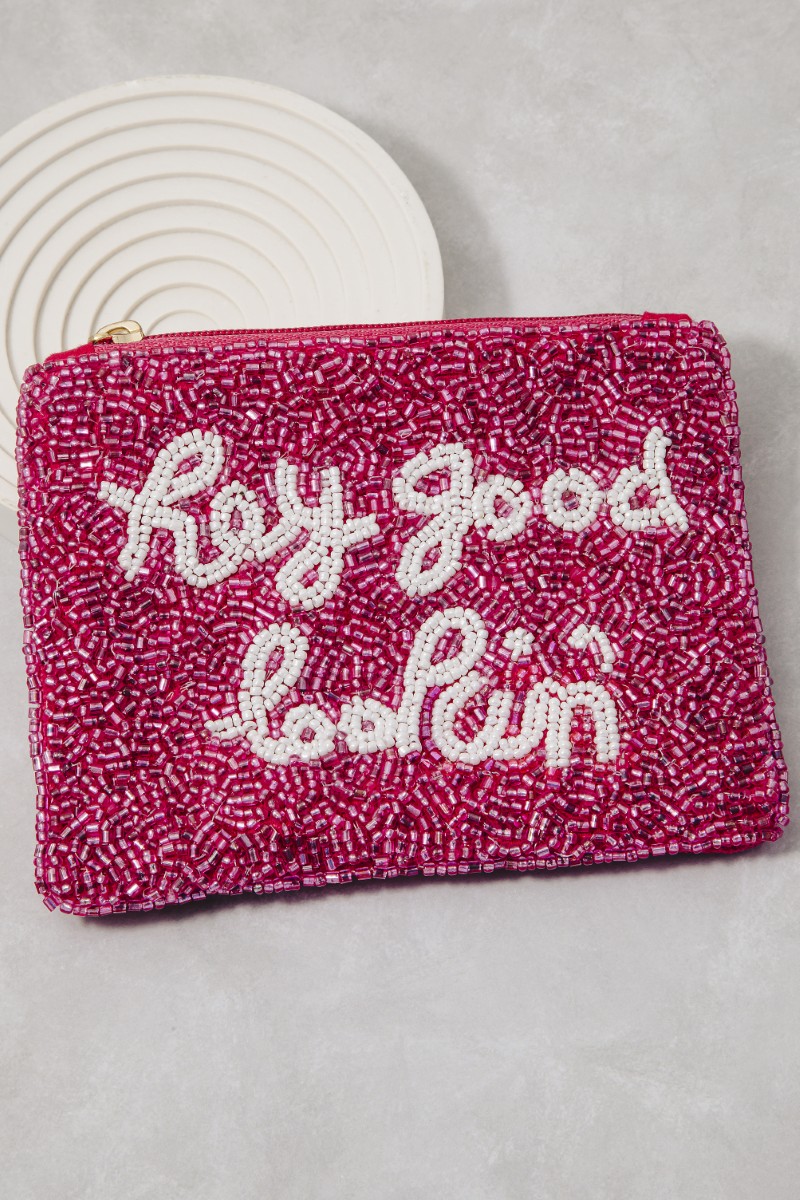 Hey Good Looking Seed Beaded Coin Purse