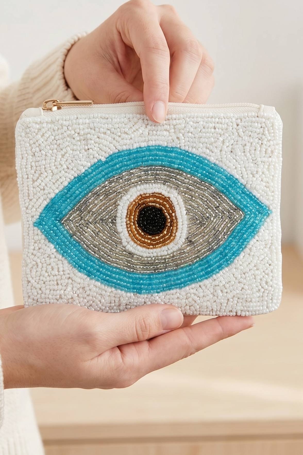 Beaded Evil Eye Coin Purse