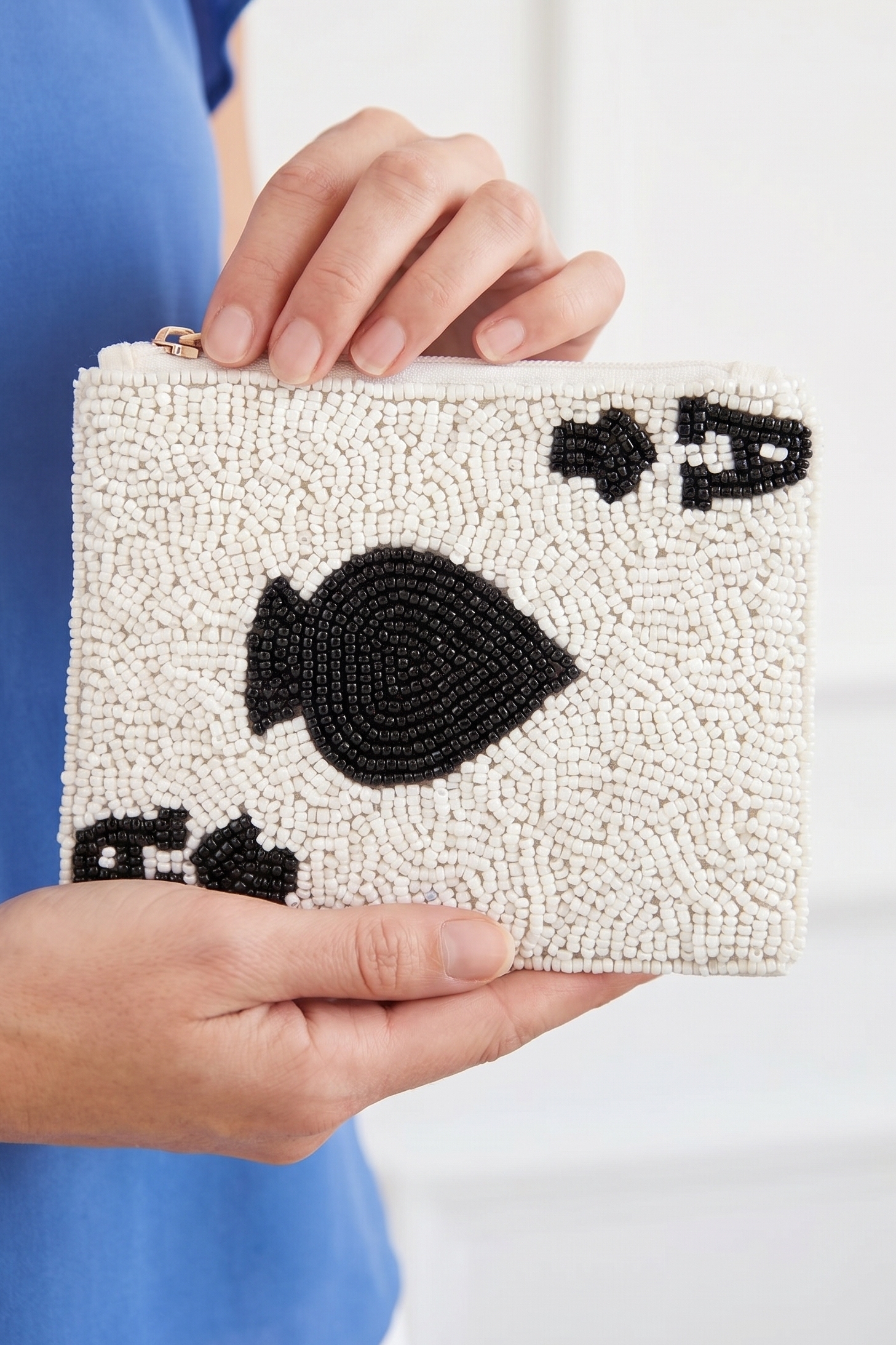 Seed Beaded Ace Card Coin Purse