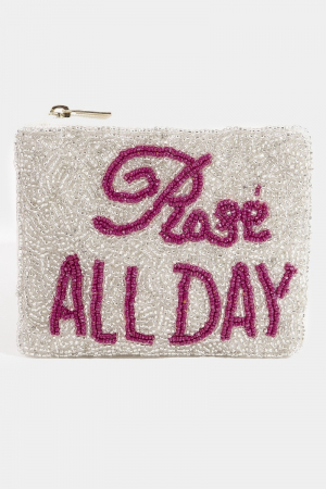 Rose All Day Seed Beaded Coin Purse