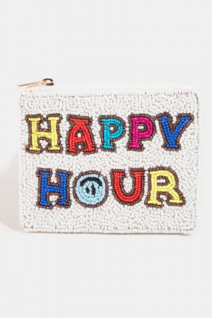 Seed Beaded Happy Hour Coin Purse