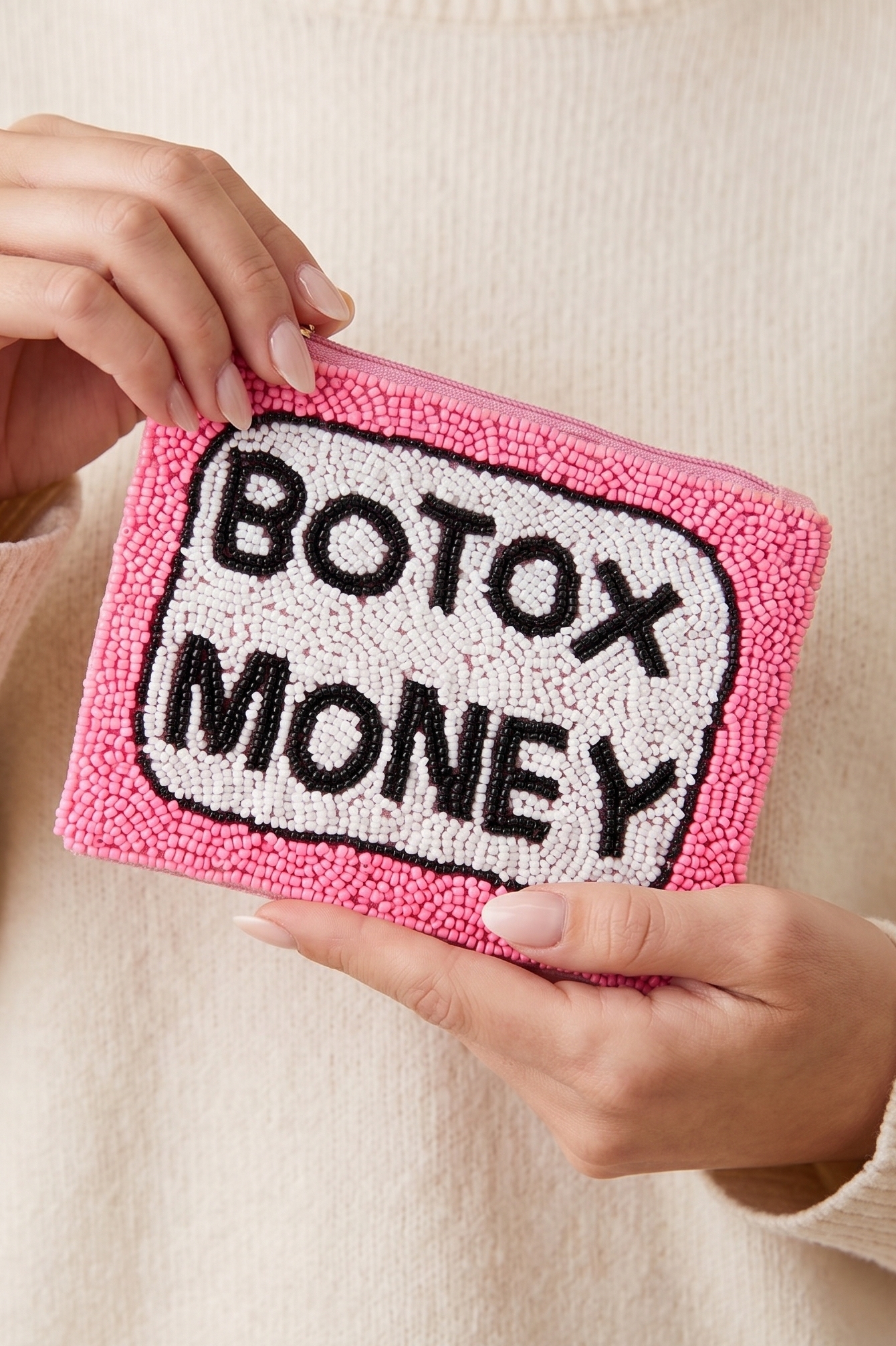 Seed Beaded Botox Money Coin Purse