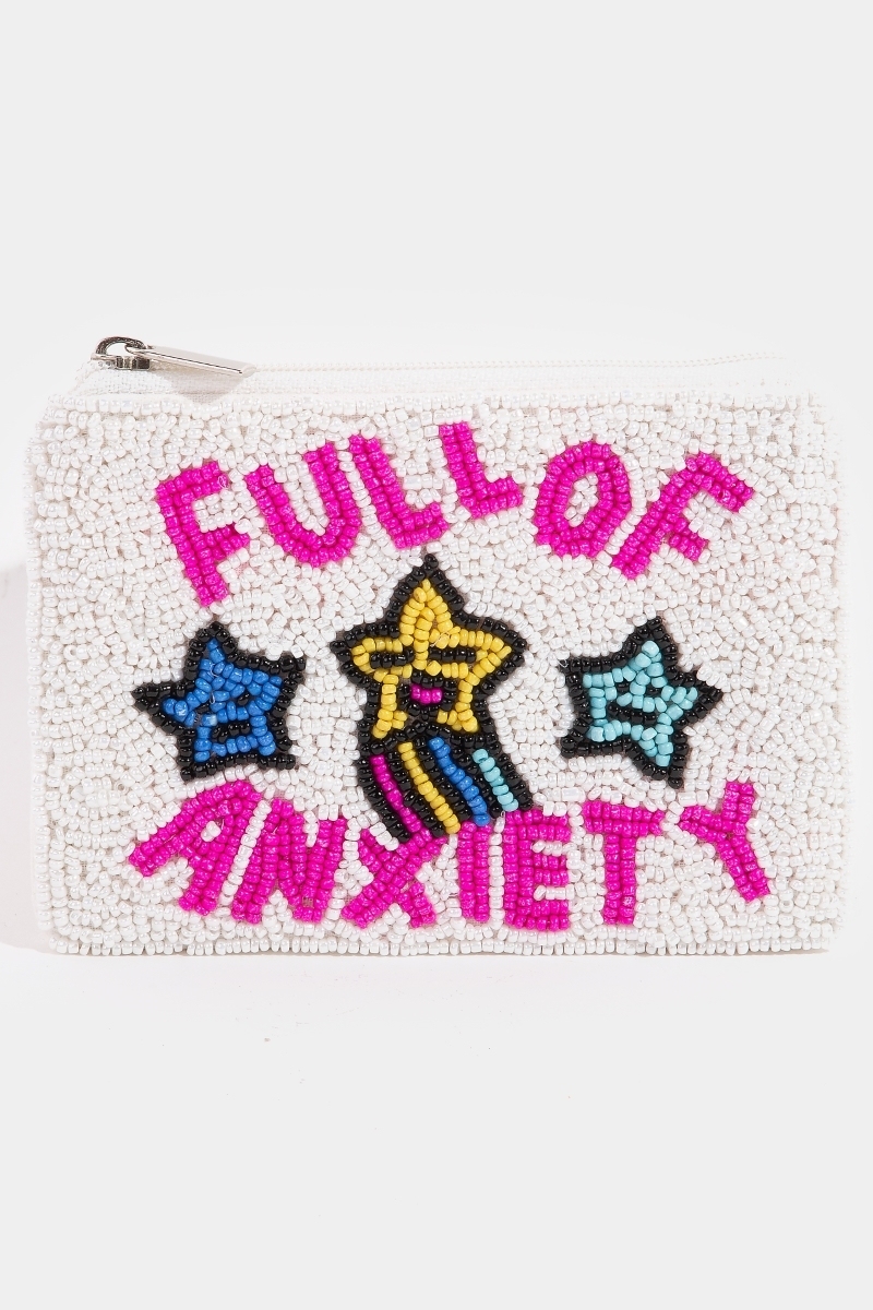Full Of Anxiety Stars Seed Beaded Coin Purse
