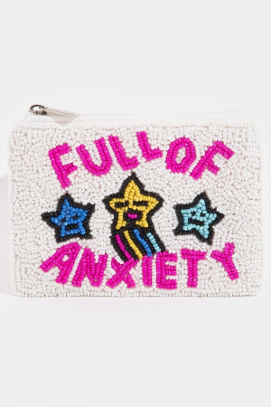 Full Of Anxiety Stars Seed Beaded Coin Purse