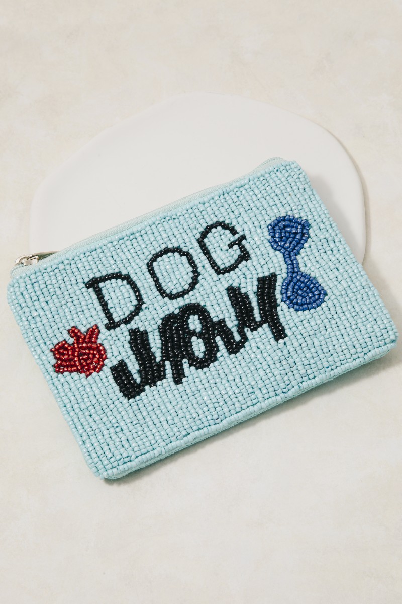 Seed Beaded Dog Mom Coin Purse