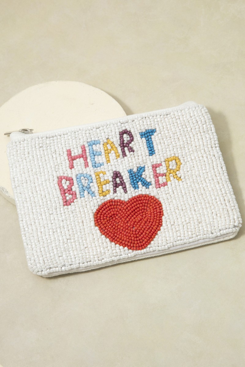 Heart Breaker Seed Beaded Coin Purse