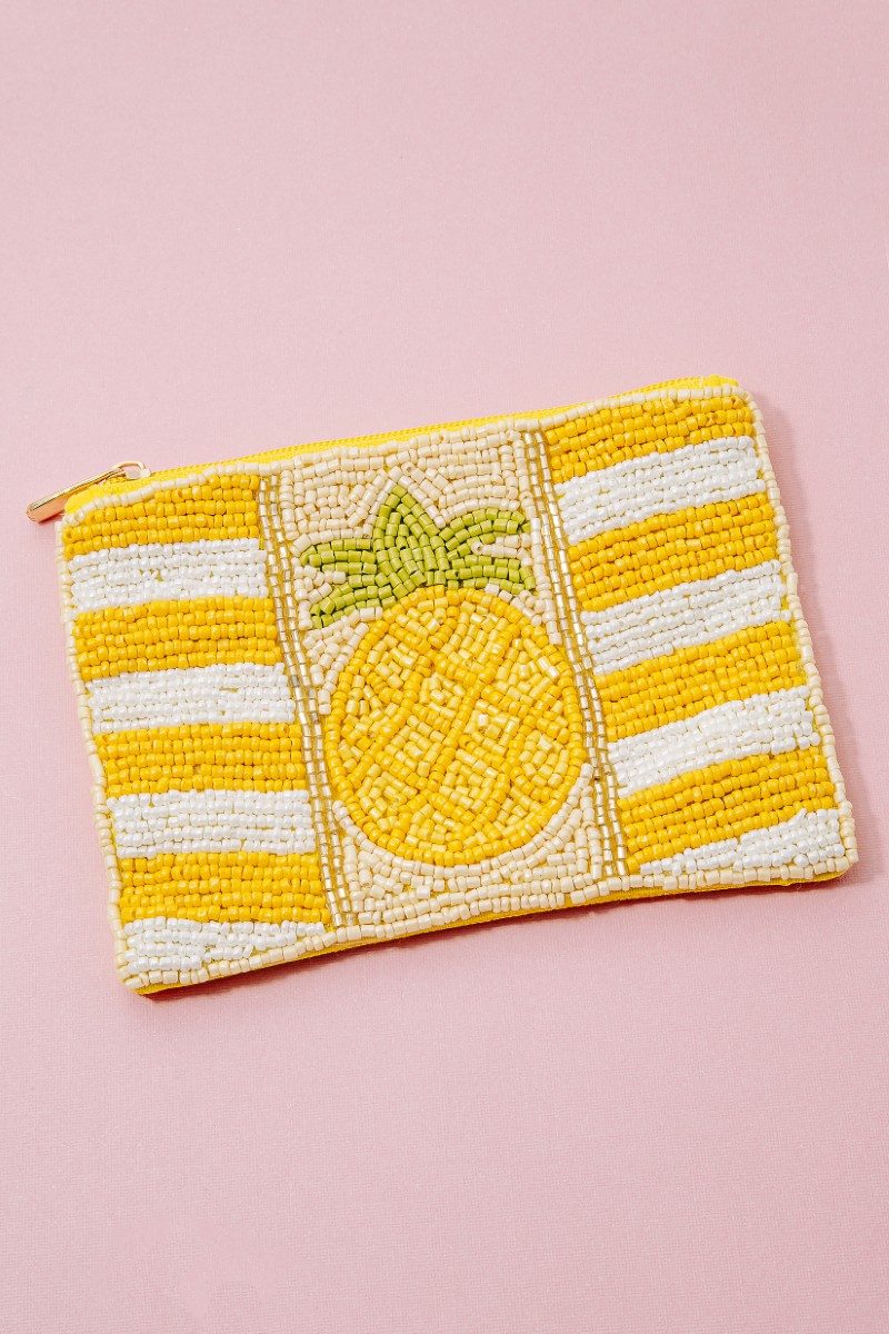Seed Beaded Pineapple Coin Purse