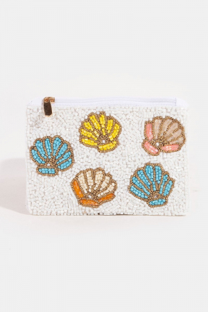 Colorful Seashells Mixed Beaded Coin Purse