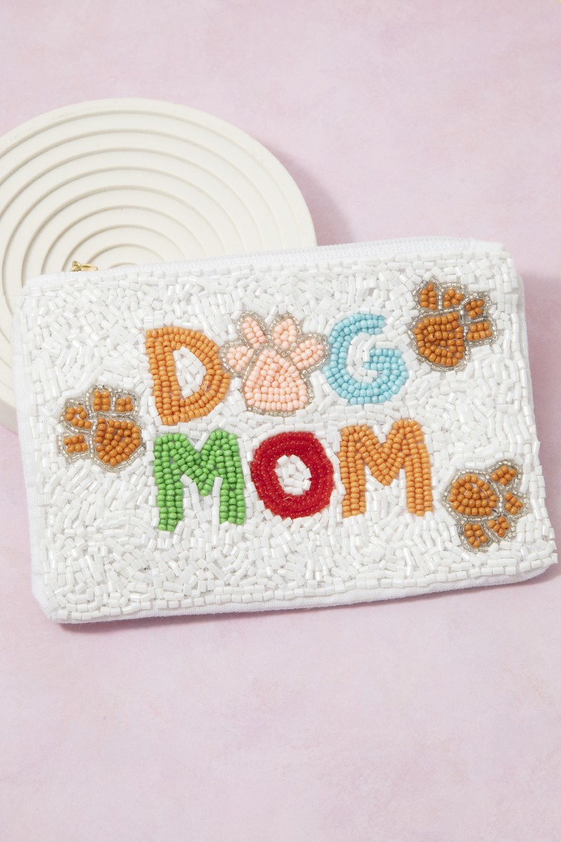 Dog Moms And Paw Prints Seed Beaded Coin Purse