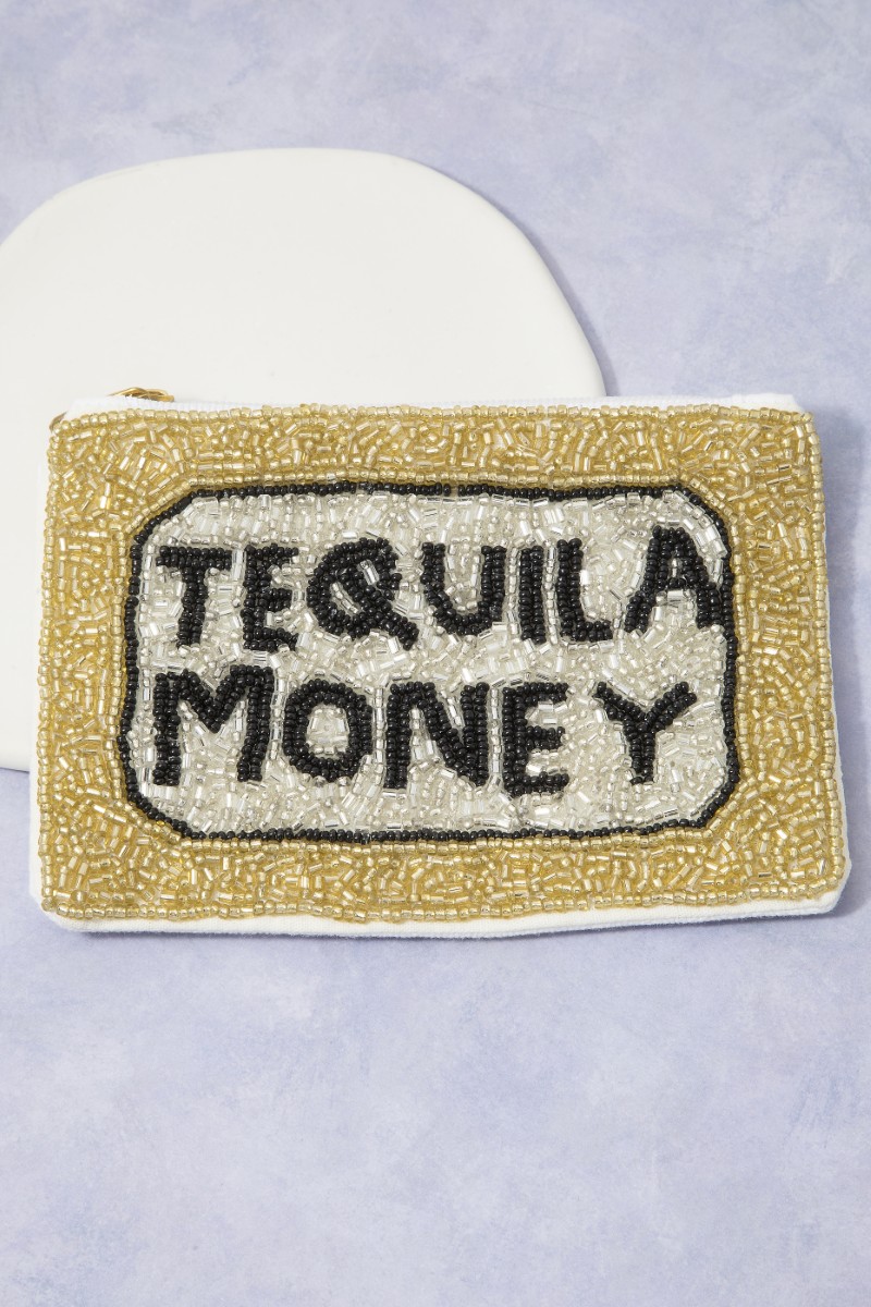 Tequila Money Seed Beaded Coin Purse