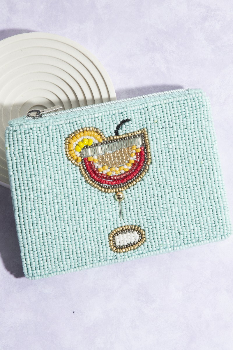 Margarita Glass Seed Beaded Coin Purse