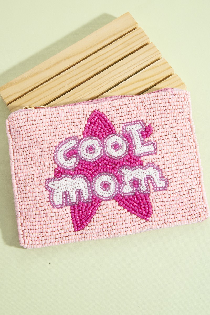 Cool Mom Star Seed Beaded Coin Purse