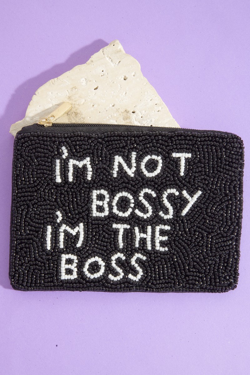 I'm Not Bossy I'm The Boss Seed Beaded Coin Purse