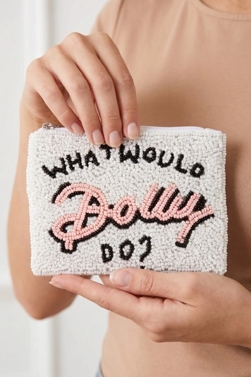 What Would Dolly Do Seed Beaded Coin Purse