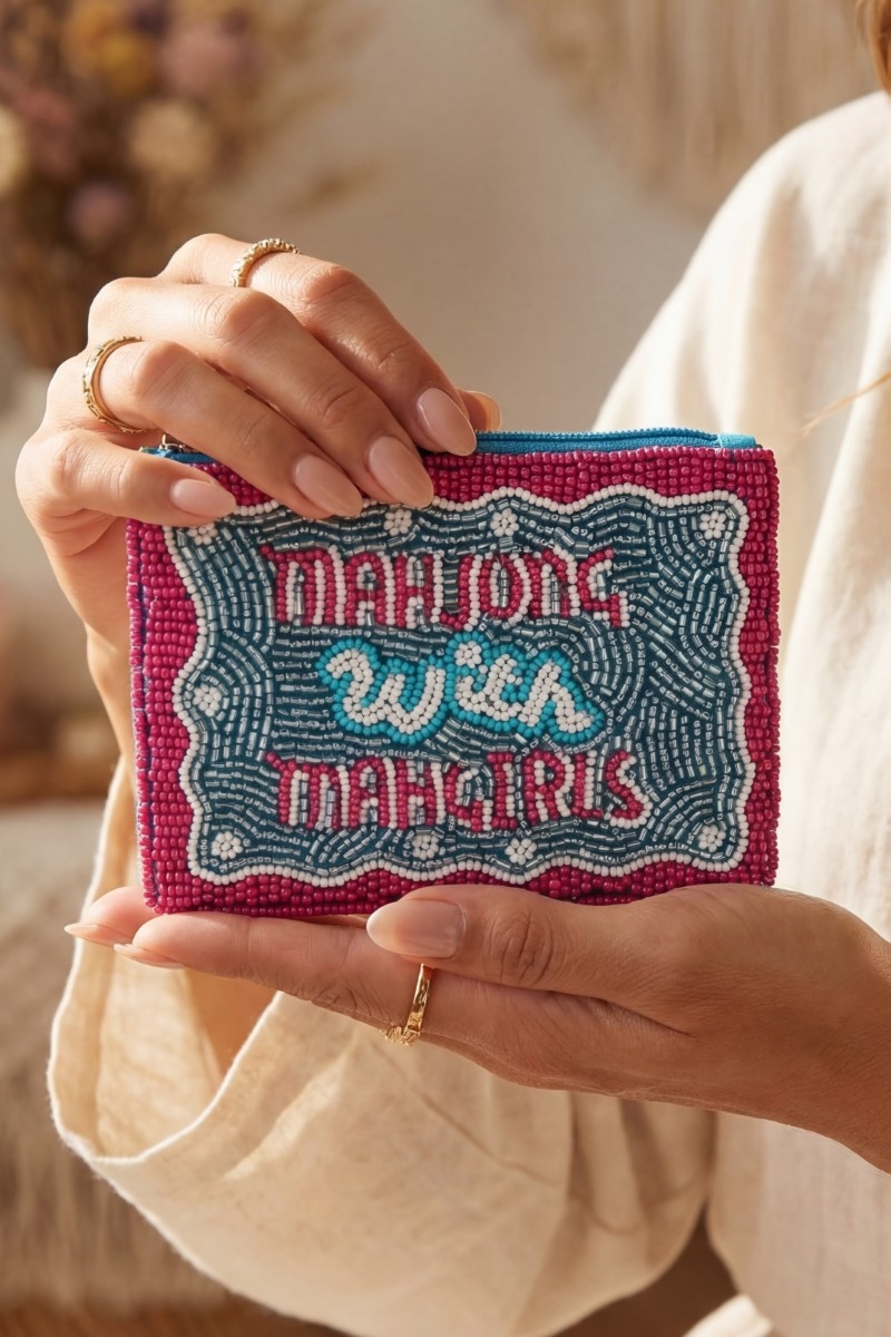 Mahjong With Mahgirls Seed Beaded Coin Purse