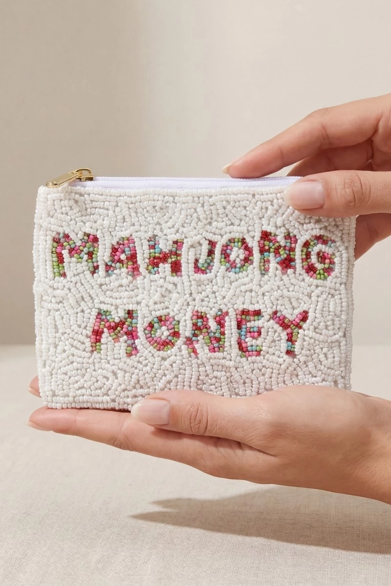 Mahjong Money Seed Beaded Coin Purse