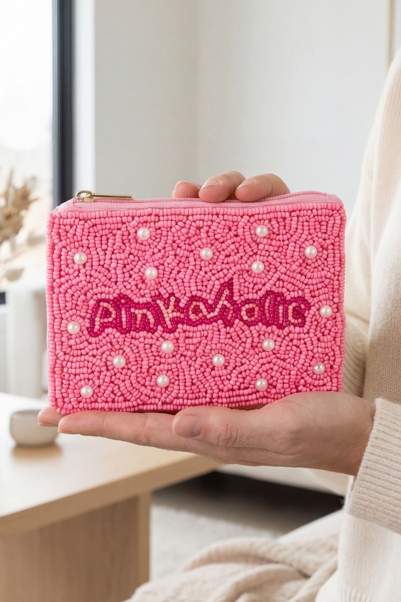 Pinkaholic Seed Beaded Coin Purse