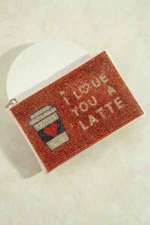 I Love You A Latte Pave Coin Purse