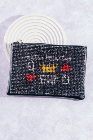 Queen Hearts Pave Coin Purse