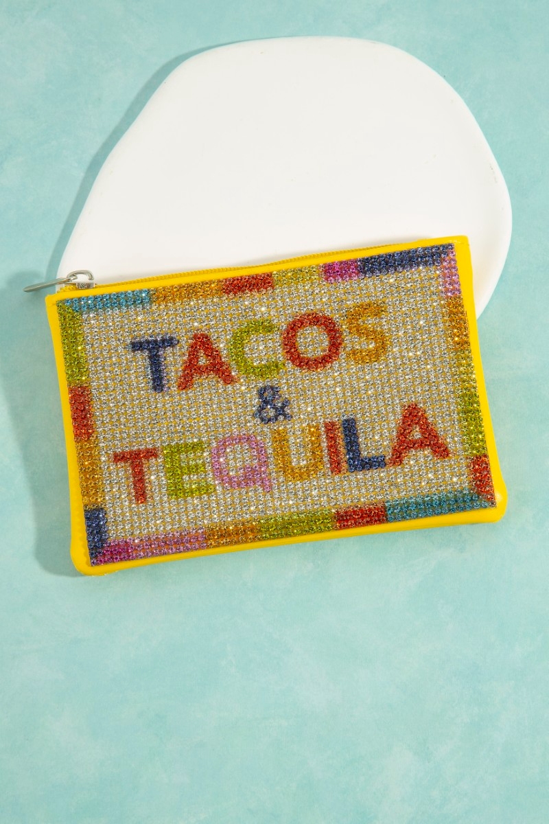 Tacos And Tequila Pave Coin Purse
