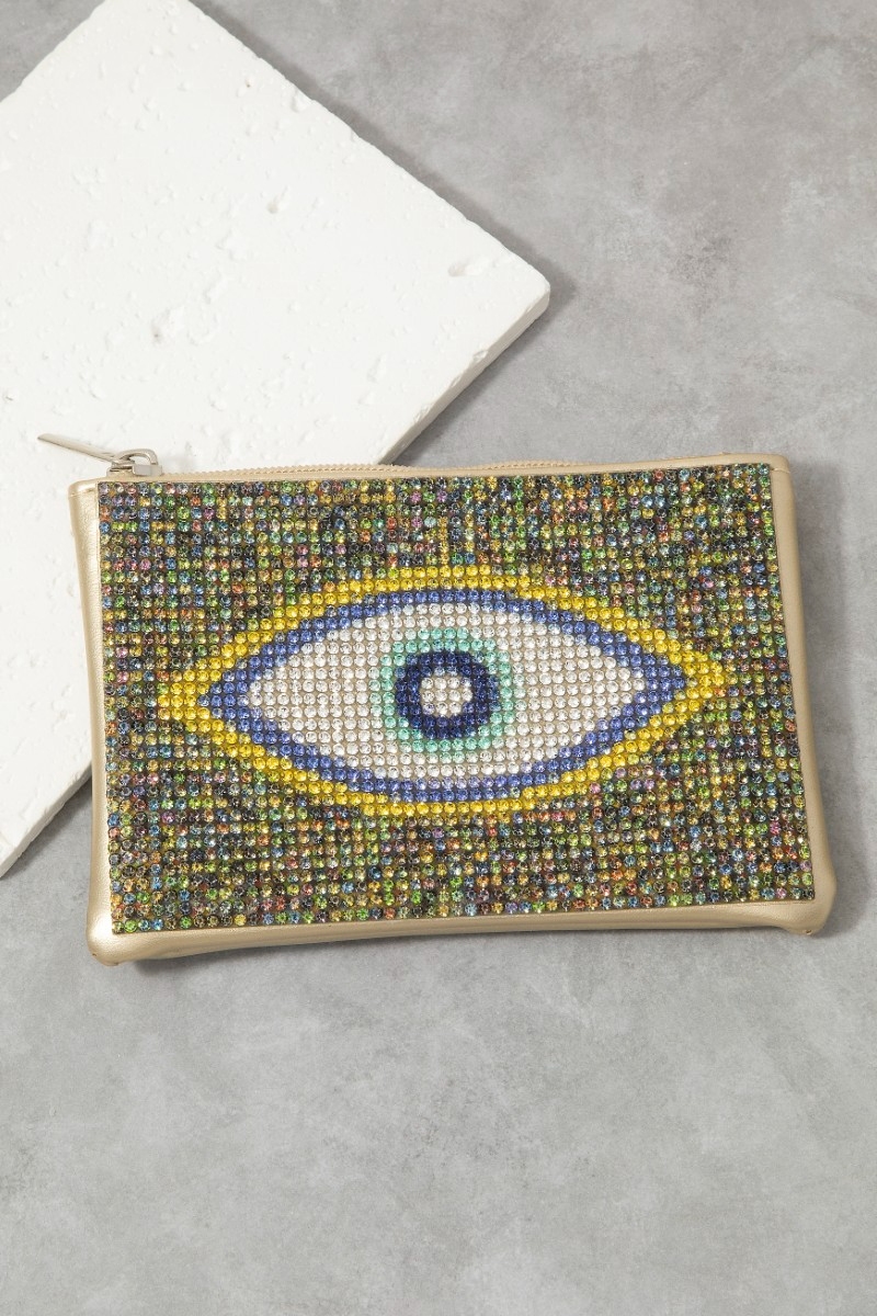 Large Evil Eye Pave Coin Purse