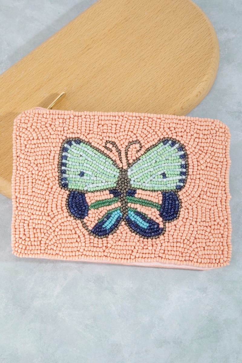 Butterfly Beaded Coin Purse