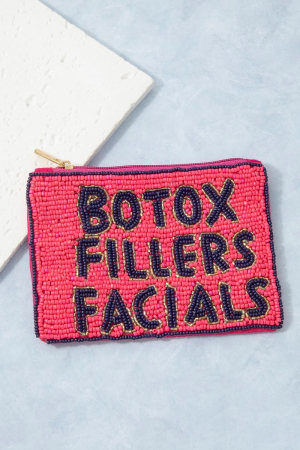 Botox Fillers Facials Beaded Coin Purse