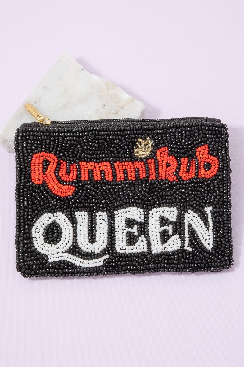 Rummikub Queen Beaded Coin Purse