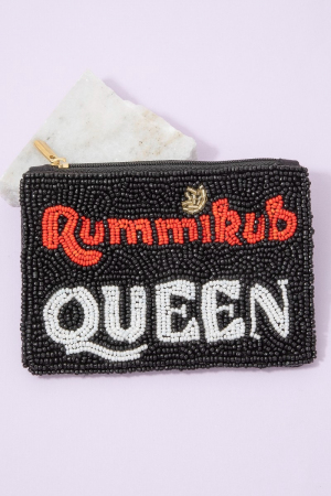 Rummikub Queen Beaded Coin Purse
