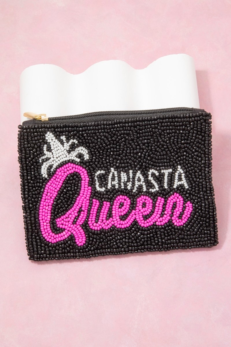 Canasta Queen Beaded Coin Purse