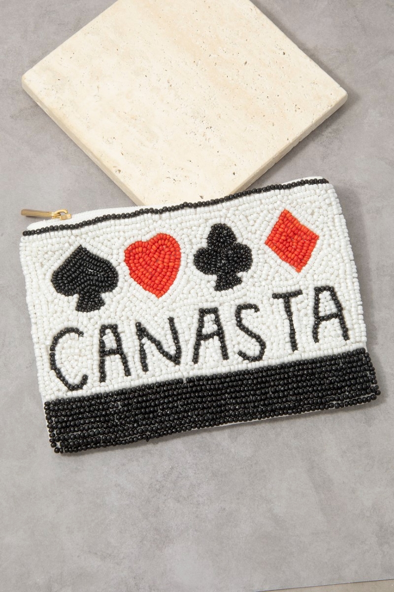 Canasta Beaded Coin Purse