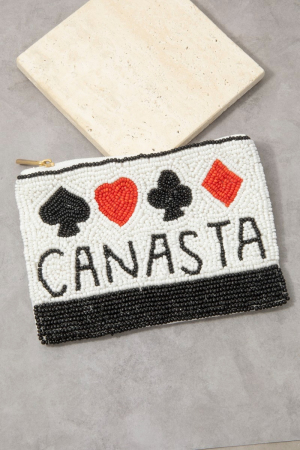 Canasta Beaded Coin Purse