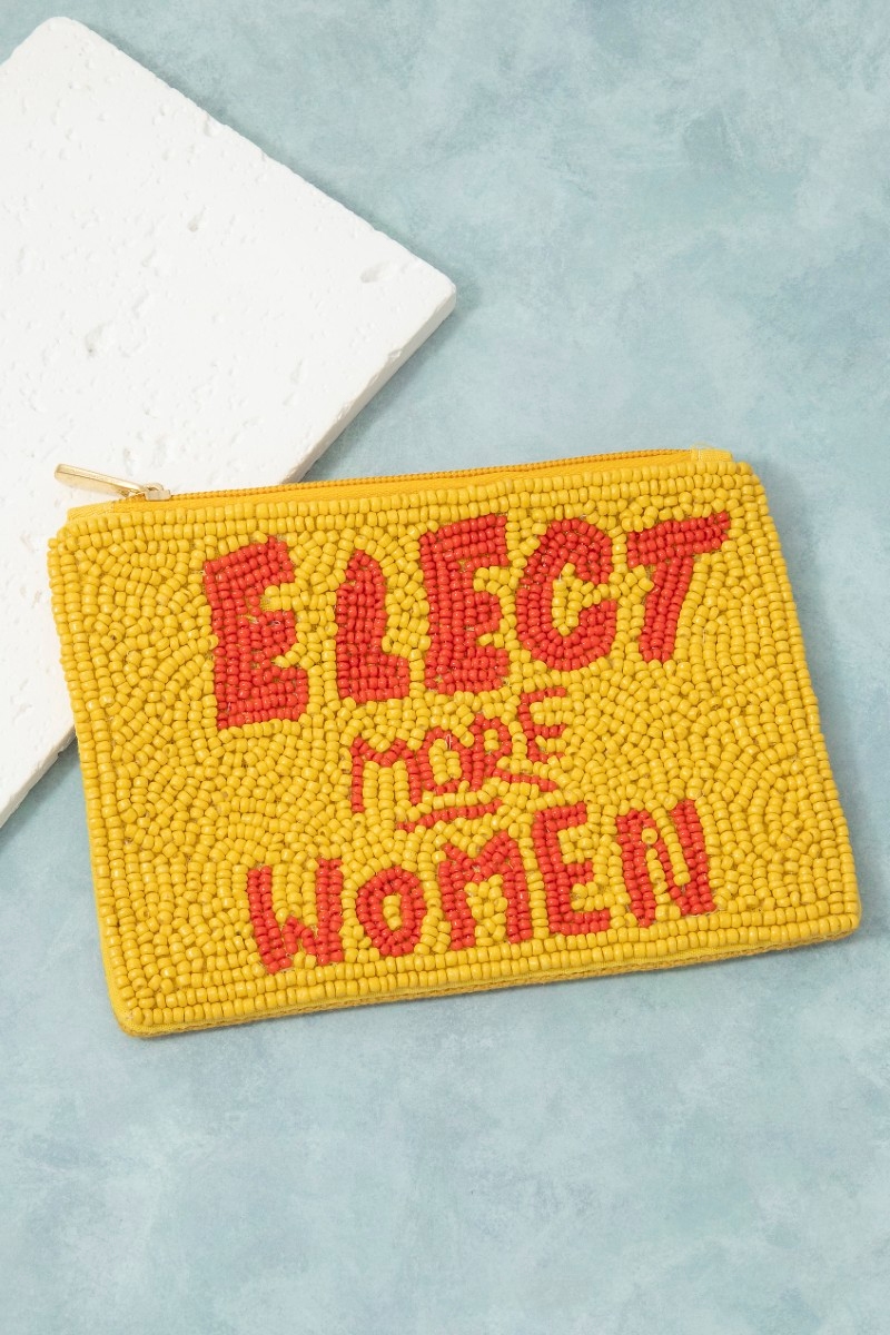 Elect More Women Beaded Coin Purse