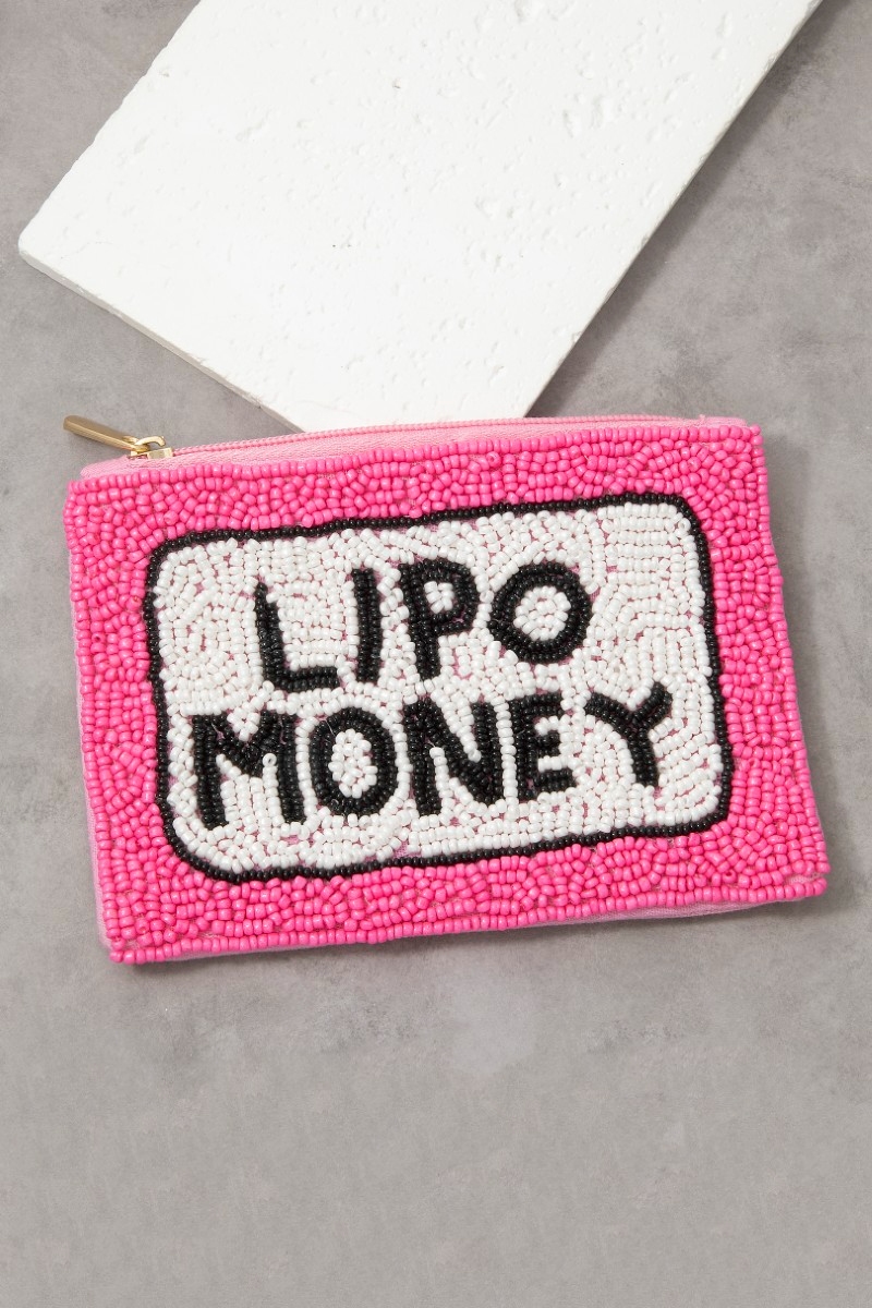 Lipo Money Beaded Zip Coin Purse