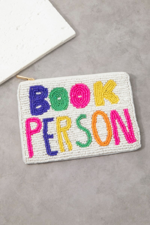 Book Person Colorful Beaded Coin Purse