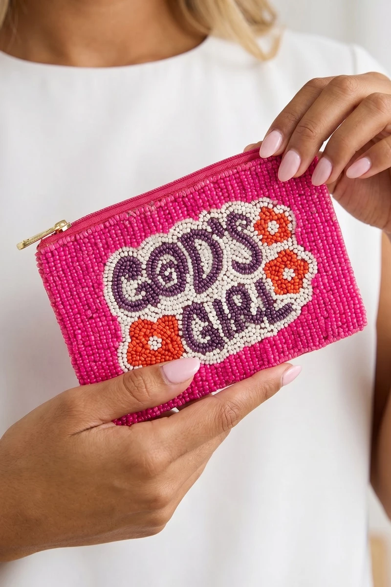 Gods Girl Beaded Coin Pouch