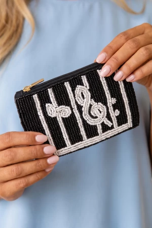 Love Seed Bead Zip Coin Purse