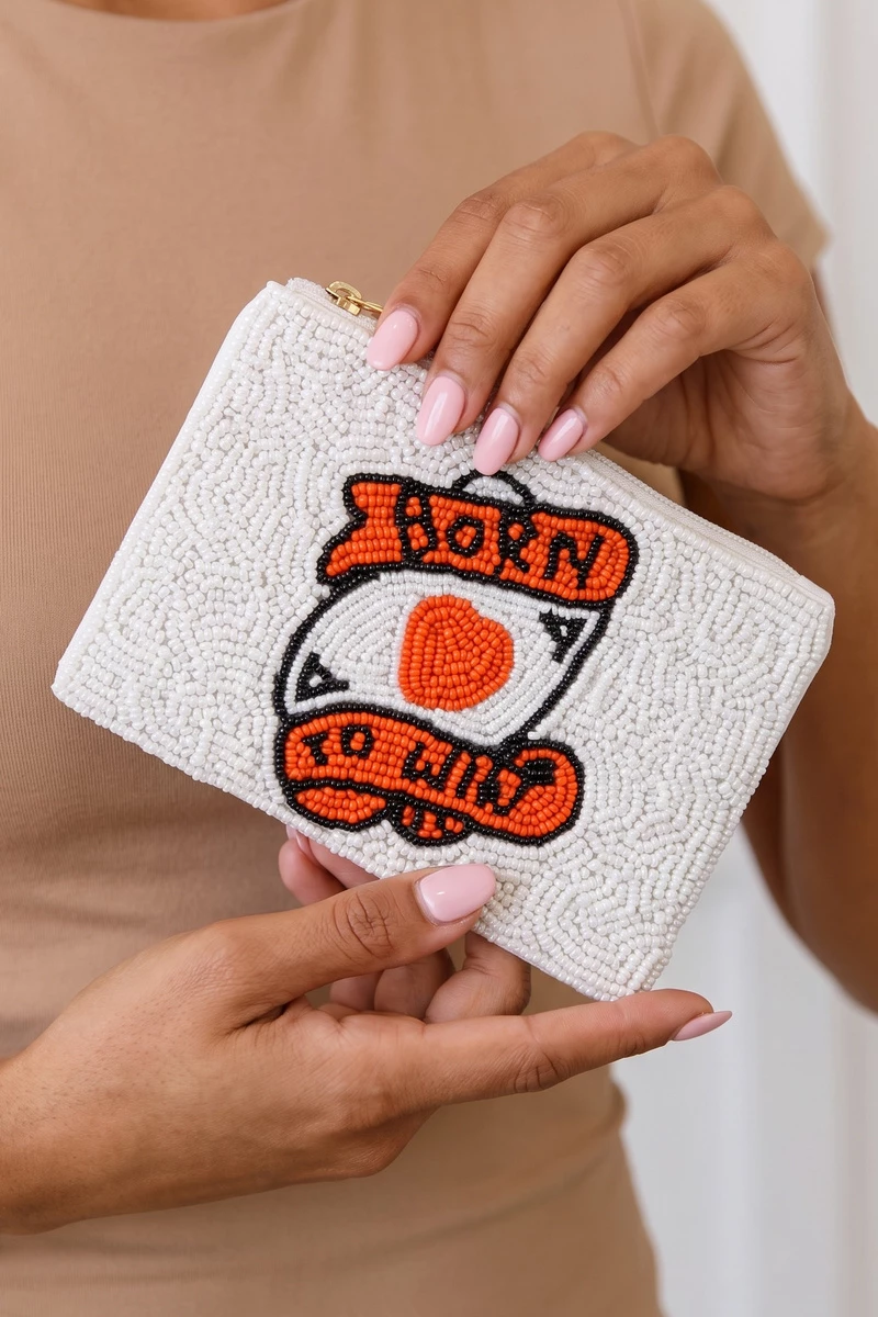 Beaded Heart Banner Novelty Coin Purse
