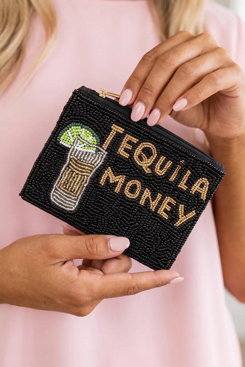 Tequila Money Seed Bead Coin Purse