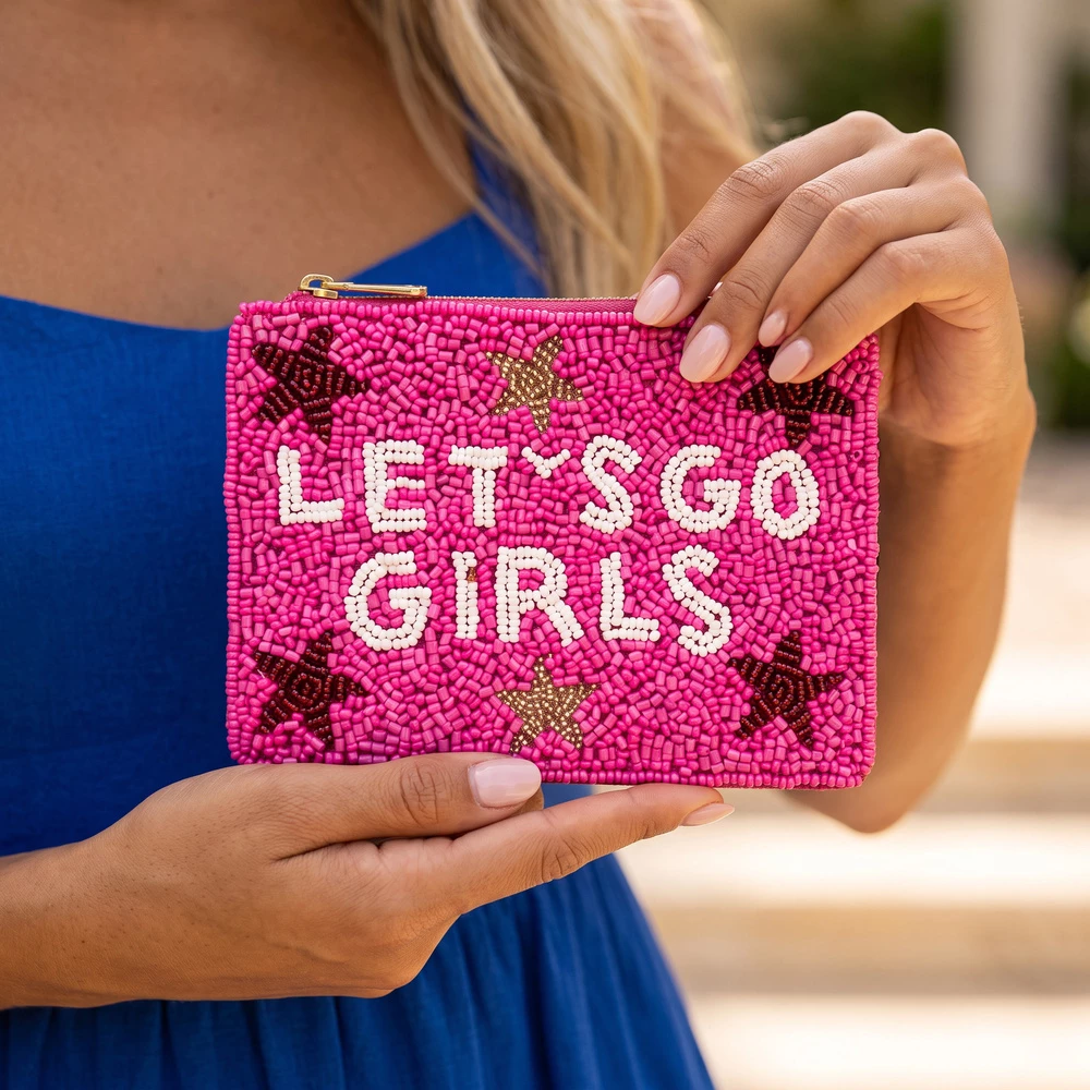 Lets Go Girls Star Beaded Coin Pouch