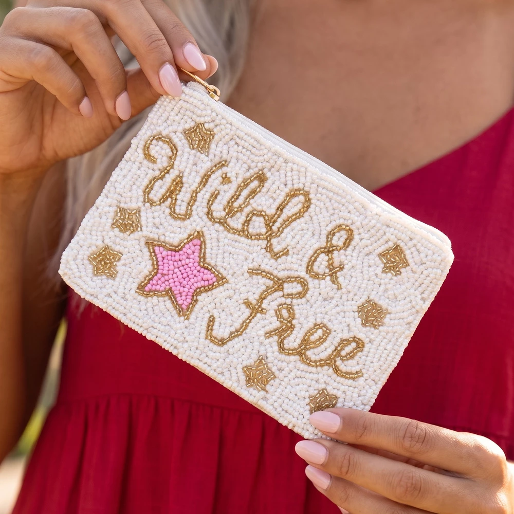 Wild And Free Star Beaded Coin Pouch