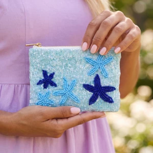 Starfish Beaded Coin Pouch