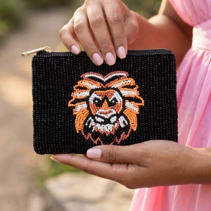 Lion Mane Beaded Coin Pouch