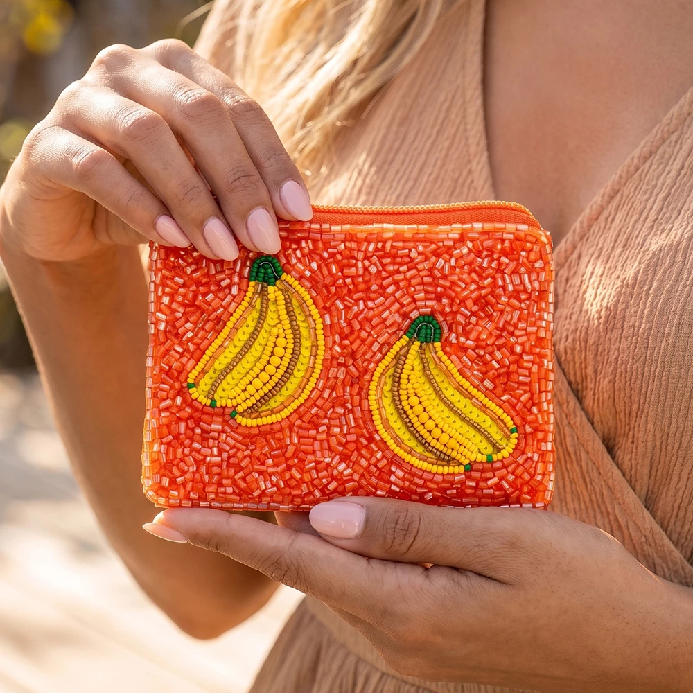Beaded Banana Bunch Coin Pouch
