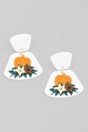 Floral Polymer Clay Thanksgiving Earrings