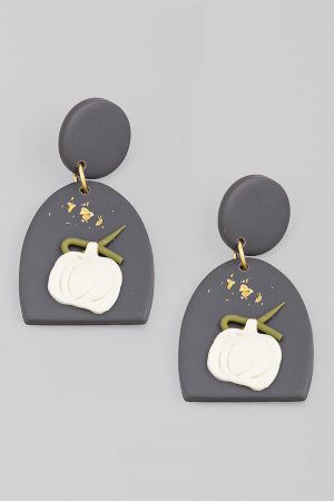 Pumpkin Polymer Clay Thanksgiving Earrings