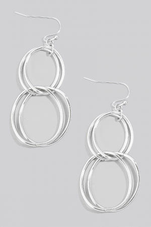 Layered Hoop Chain Dangle Earrings